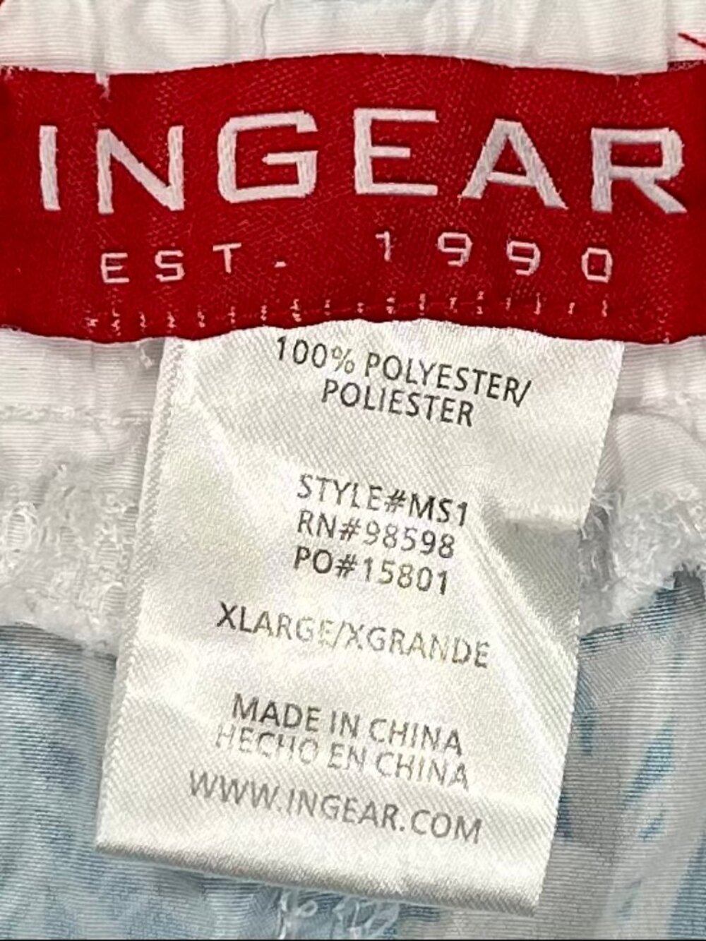 INGEAR Men's Blue White Floral Hawaiian Swim Board Trunks Shorts Size XL - Picture 5 of 8